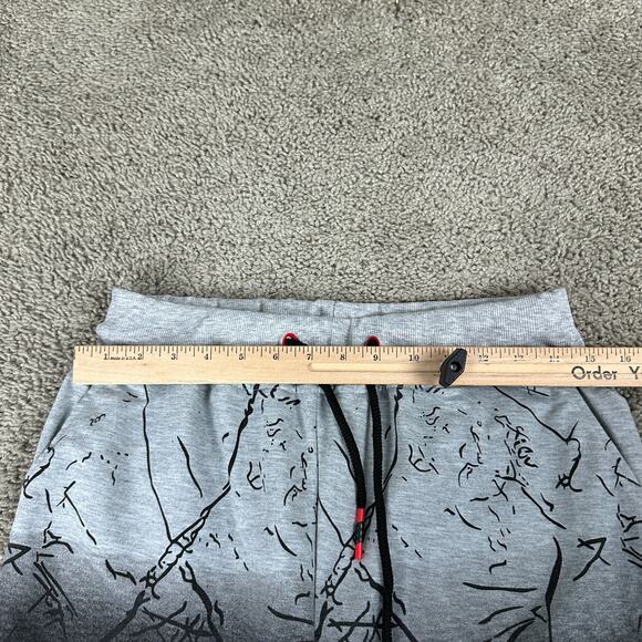 Manfinity Shorts Mens Medium Gray Black Hombre Dyed Geometric Drawstring Gym - Picture 5 of 10